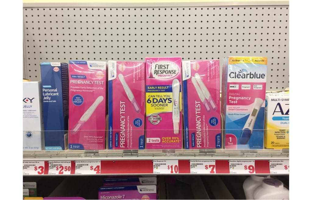 Family Dollar Stores sell several brands of home pregnancy test products.