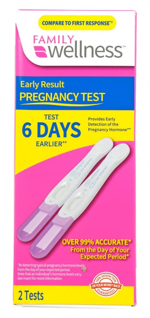 Family Wellness Early Result Pregnancy Test package front.