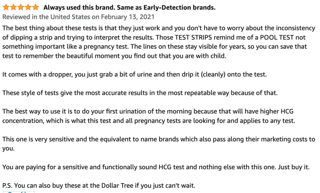 Assured Pregnancy Test review at Amazon.com