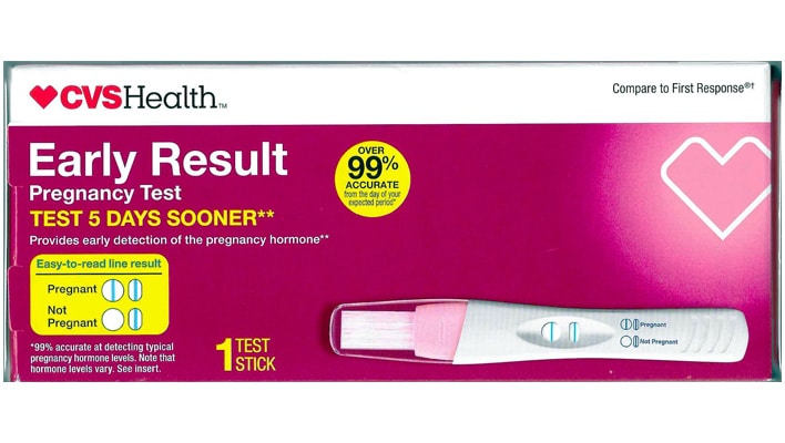 CVS Early Result Pregnancy Test Red Box