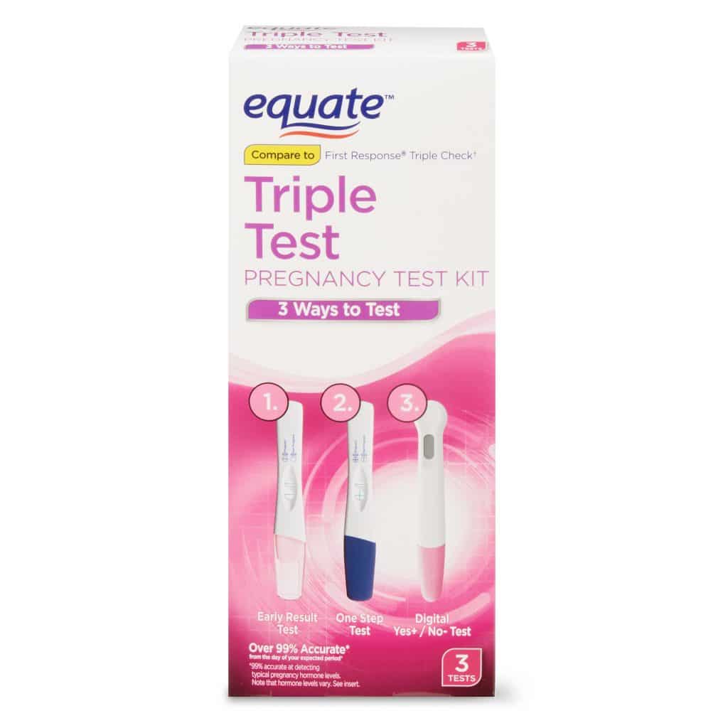 Equate Triple Test gives you three different ways to test for pregnancy.
