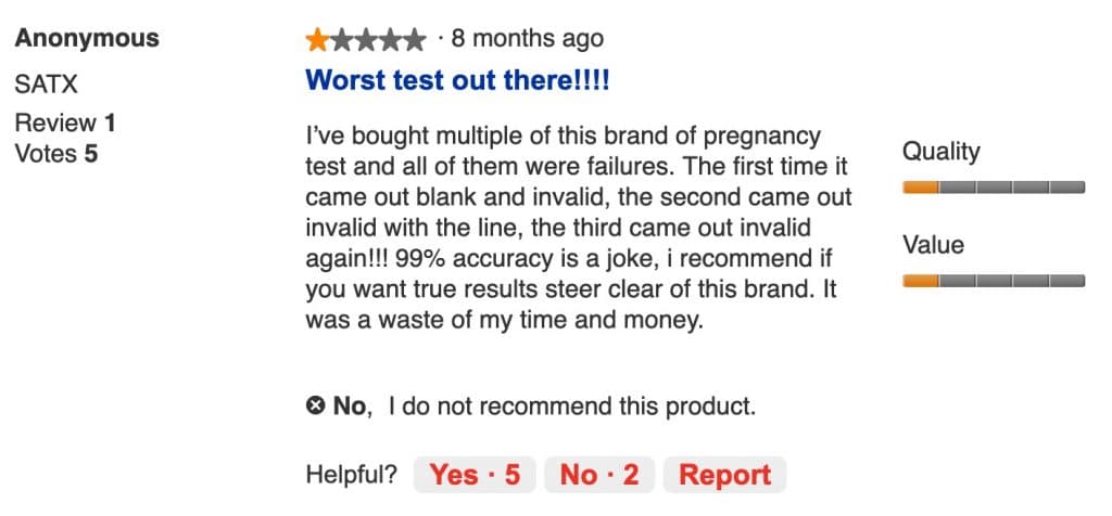 Negative Family Dollar Pregnancy Test review.