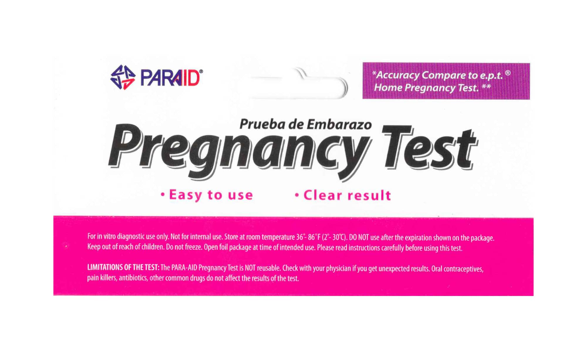 paraid pregnancy test faint line